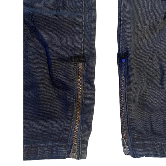 ONE TEASPOON Trashed Freebirds Zippered Ankle Black Size 25 - Picture 8 of 14